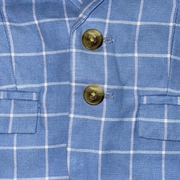 Janie and Jack Cornflower Blue Windowpane Blazer 6-12M - Picture 5 of 5